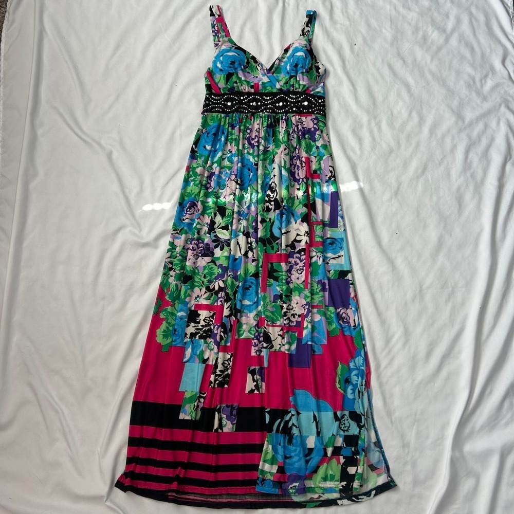 Y2k Beaded Maxi Sundress With Padding